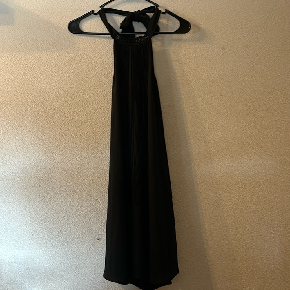 NWT Zara black fringe backless dress size small